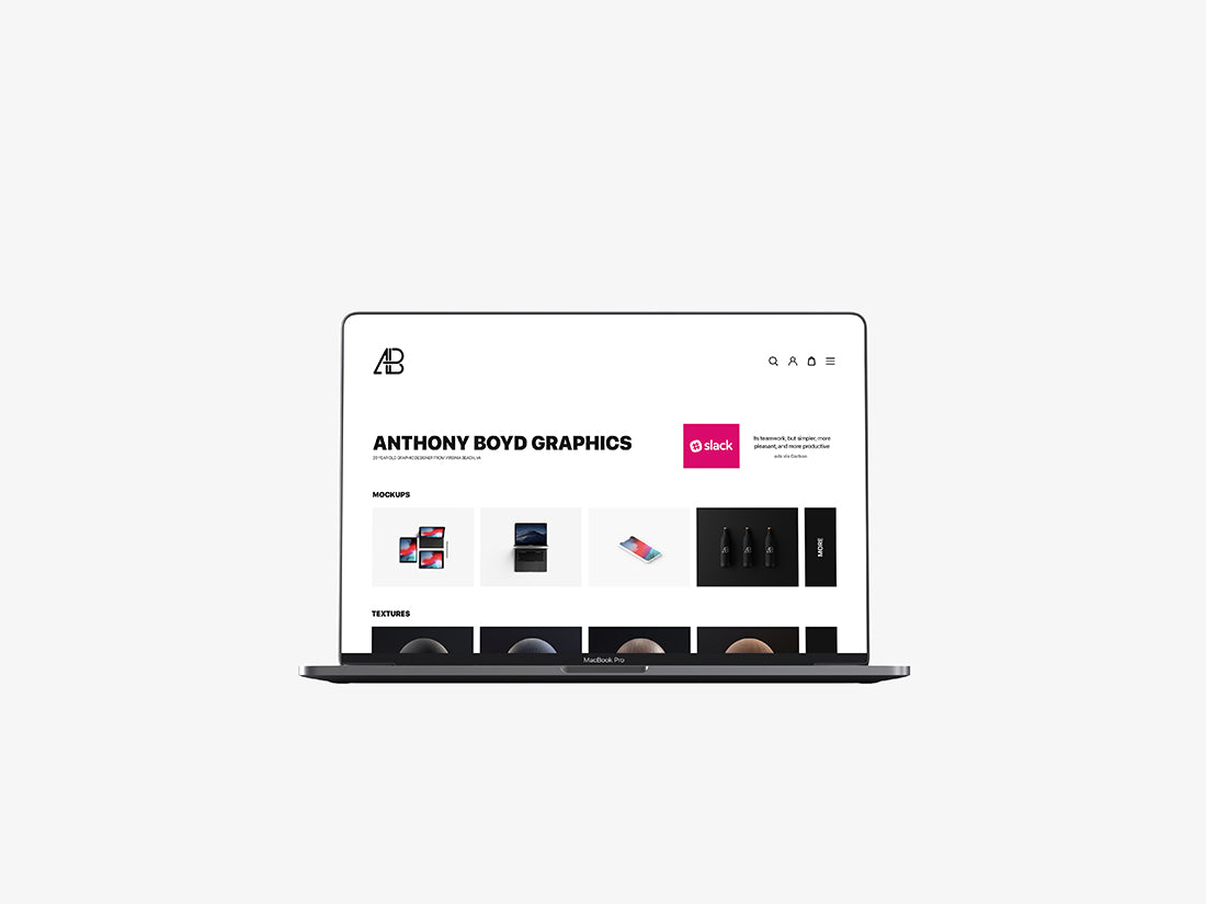 Bezel-Less Macbook Pro With Touch Bar Mockup