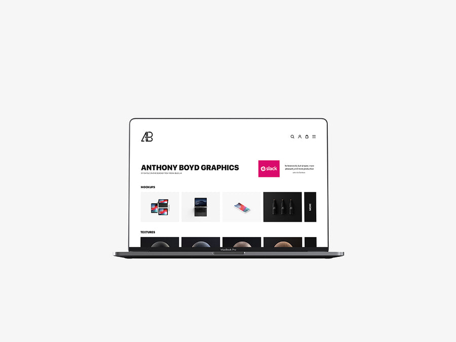 Bezel-Less Macbook Pro With Touch Bar Mockup