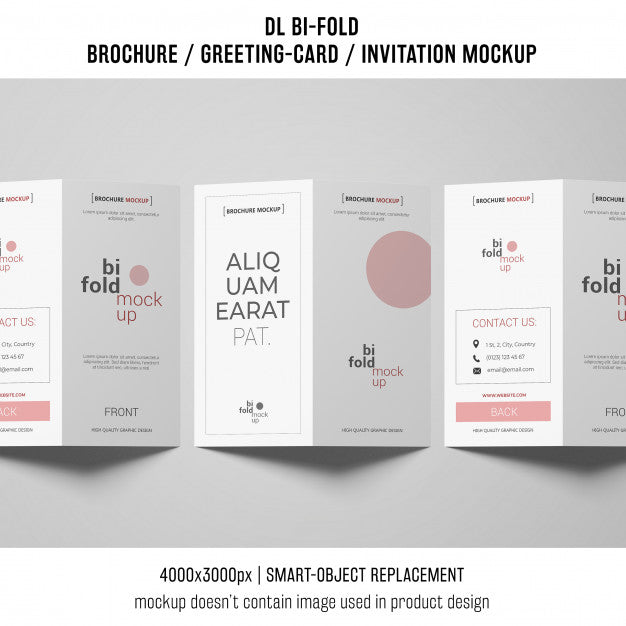Bi-Fold Brochure Or Invitation Mockup Psd