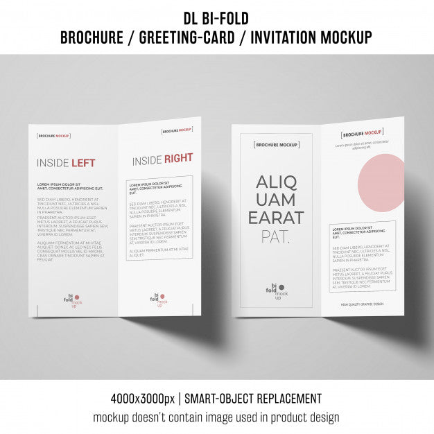 Bi-Fold Brochure Or Invitation Mockup Psd