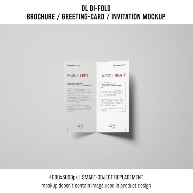 Bi-Fold Brochure Or Invitation Mockup Psd