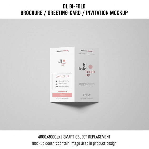 Bi-Fold Brochure Or Invitation Mockup Psd