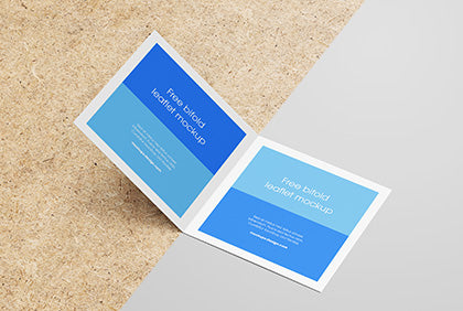 Bi-Fold Square Leaflet Mockup