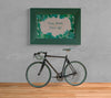 Bicycle With Green Frame Mock-Up Indoors Psd