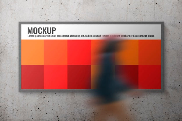 Big Banner With Walking Man Mockup Psd