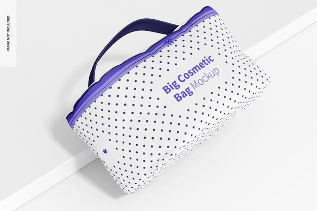 Big Cosmetic Bag Mockup, Top View Psd