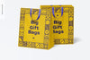 Big Gift Bags With Ribbon Handle Mockup, Front View Psd