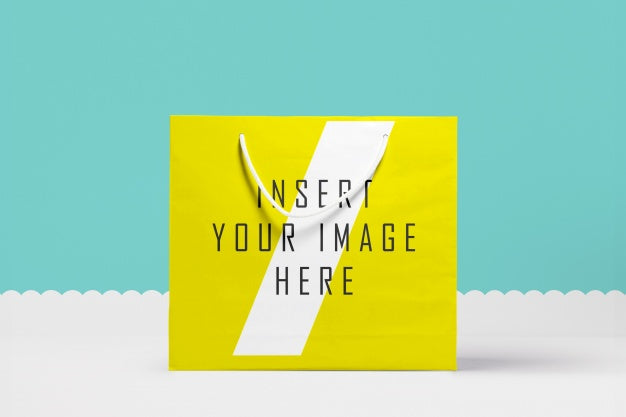 Big Yellow Paper Bag Mock Up Psd