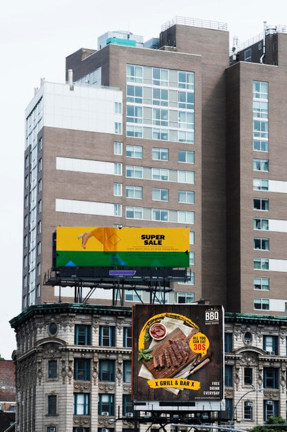 Billboard In The City Mock-Up Psd