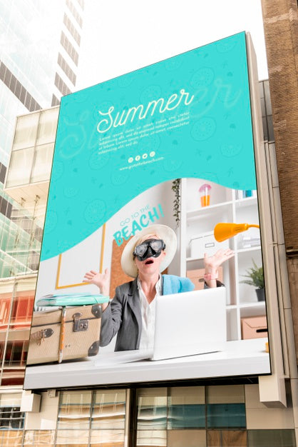 Billboard Mock-Up On Building Psd