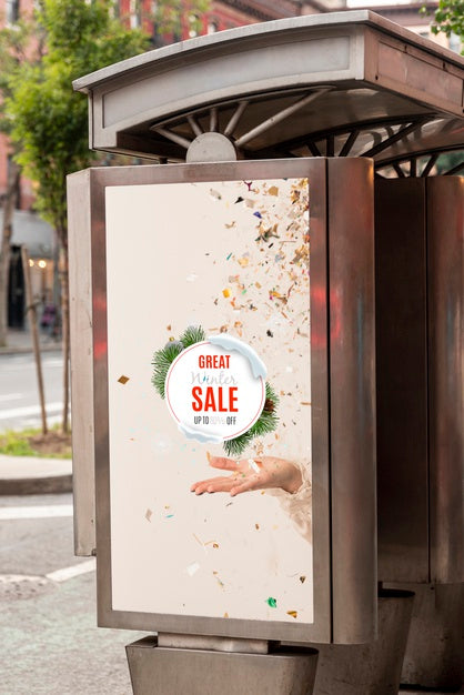 Billboard Mock-Up With Sale Psd