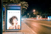 Billboard Mockup At Bus Stop At Night Psd