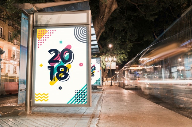 Billboard Mockup In City At Night Psd