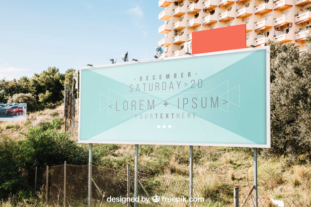 Billboard Mockup In Front Of Big Building Psd