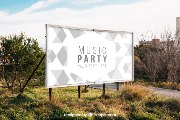 Billboard Mockup In Nature Psd