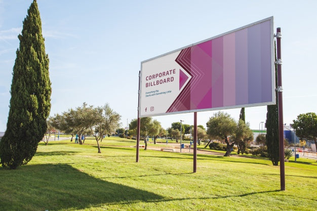 Billboard Mockup In Park Psd