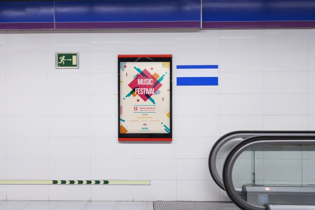 Billboard Mockup In Subway Station Psd