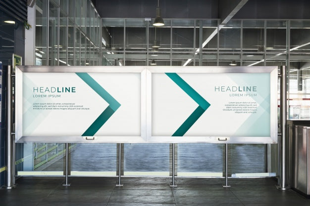 Billboard Mockup In Subway Station Psd