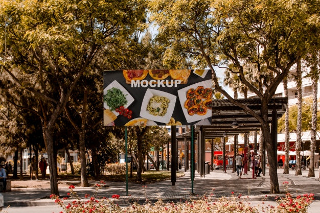 Billboard Mockup In Urban Environment Psd