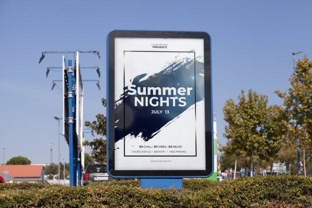 Billboard Mockup In Urban Environment Psd