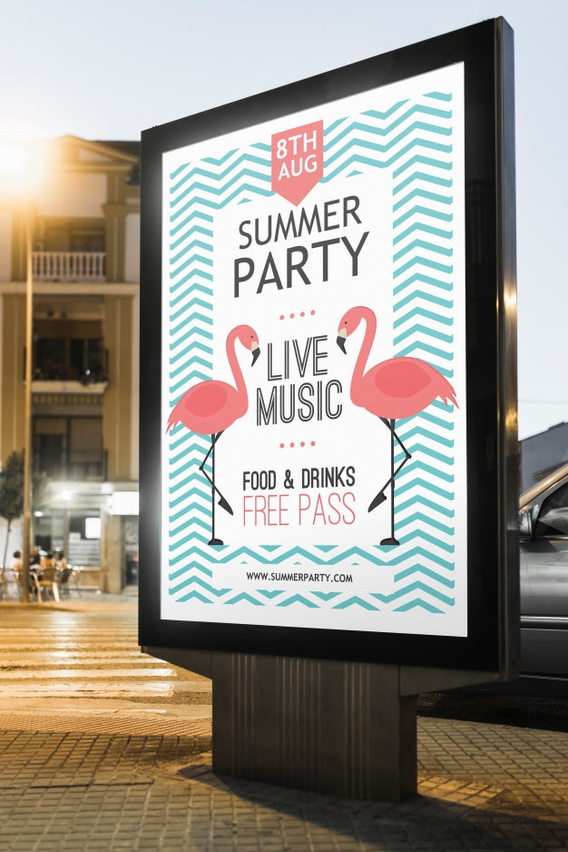 Billboard Mockup In Urban Landscape Psd