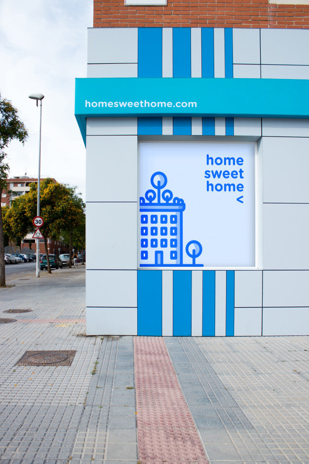 Billboard Mockup On Shop Window Psd