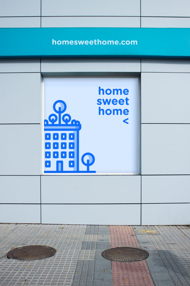 Billboard Mockup On Shop Window Psd