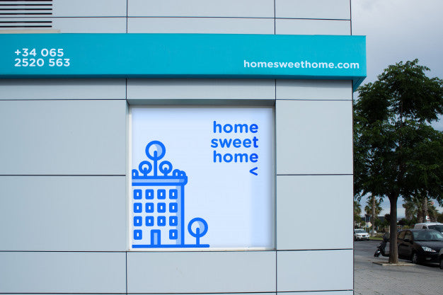 Billboard Mockup On Shop Window Psd