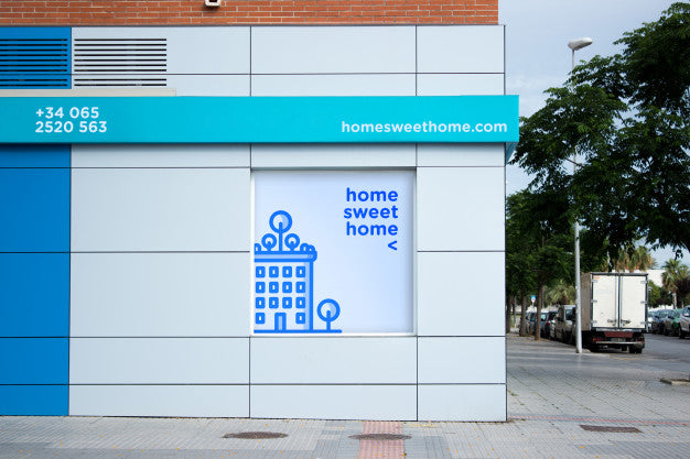 Billboard Mockup On Shop Window Psd