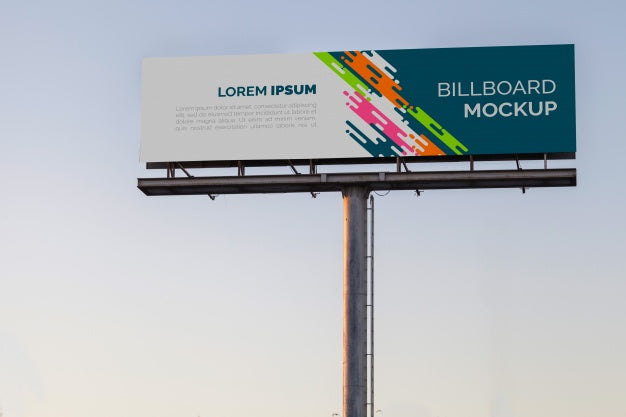 Billboard Mockup On Sunset Sky Psd