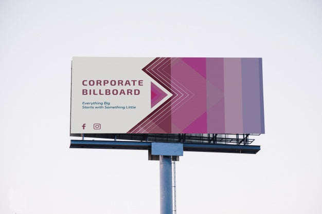 Billboard Mockup On Sunset Sky Psd