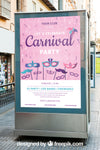 Billboard Mockup With Carnival Concept Psd