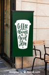 Billboard Mockup With Coffee Concept Psd