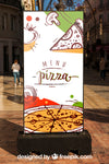 Billboard Mockup With Pizza Design Psd