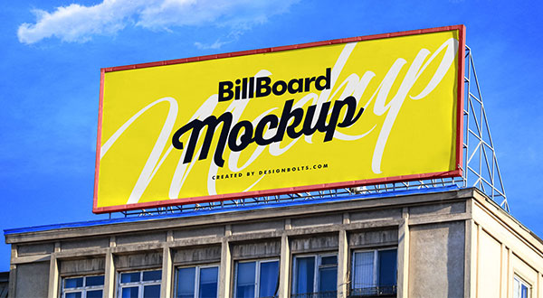 Billboard On Building Mockup Psd