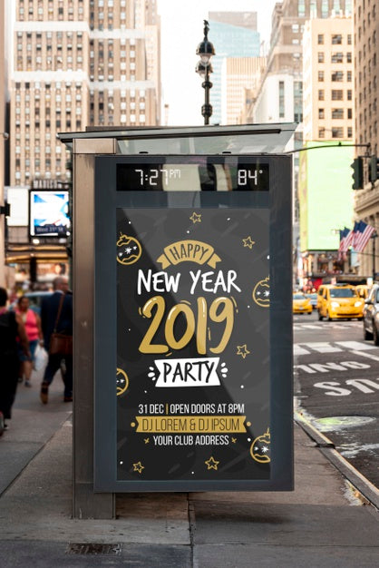 Billboard Sign In Bus Station Psd