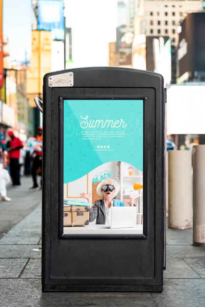 Billboard Sign Mock-Up In City Psd