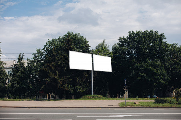 Billboard With Blank Surface For Advertising Psd