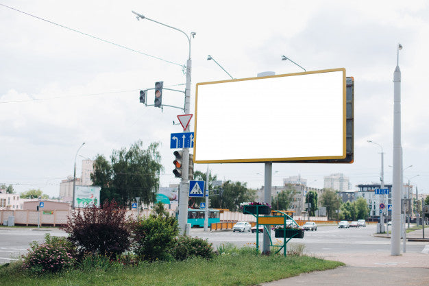 Billboard With Blank Surface For Advertising Psd