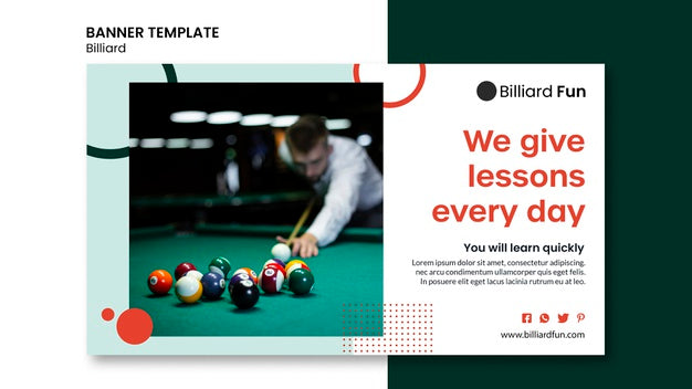 Billiard Concept Banner Mock-Up Psd
