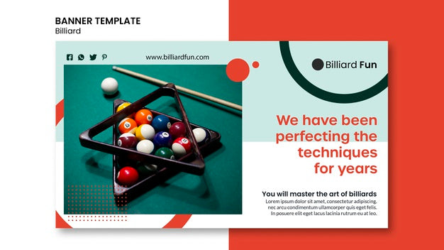 Billiard Concept Banner Mock-Up Psd