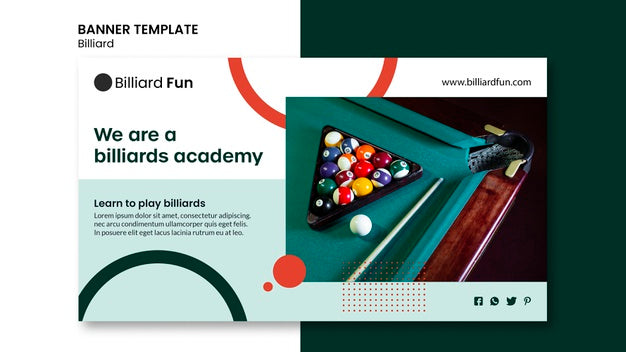 Billiard Concept Banner Mock-Up Psd