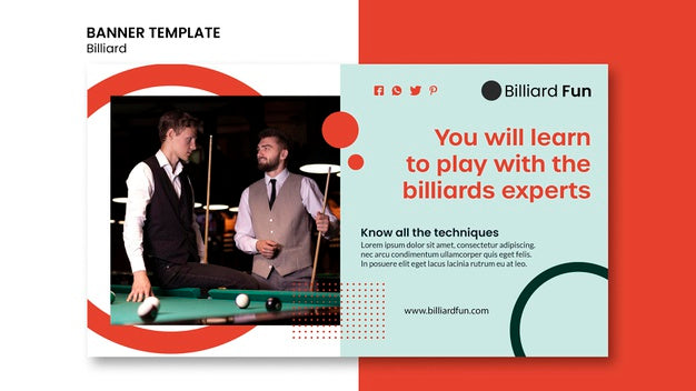 Billiard Concept Banner Mock-Up Psd