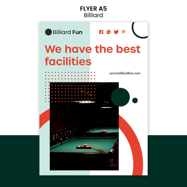 Billiard Concept Flyer Mock-Up Psd