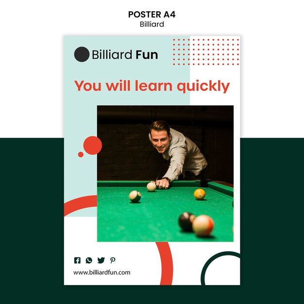 Billiard Concept Poster Mock-Up Psd