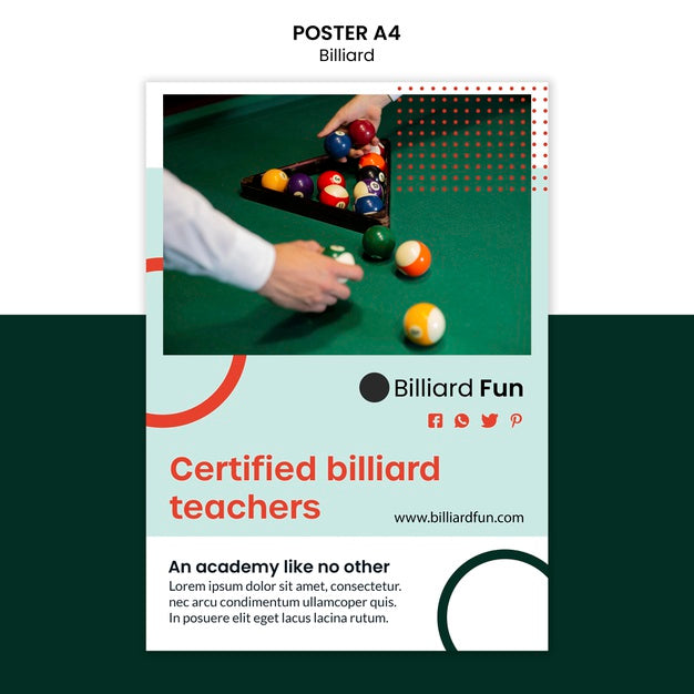 Billiard Concept Poster Mock-Up Psd