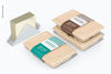Biodegradable Food Containers Mockup, Stacked Psd