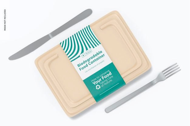 Biodegradable Food Containers Mockup, Top View Psd