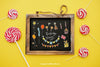 Birthday Concept With Lollipops And Slate Psd
