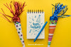 Birthday Concept With Notepad Psd